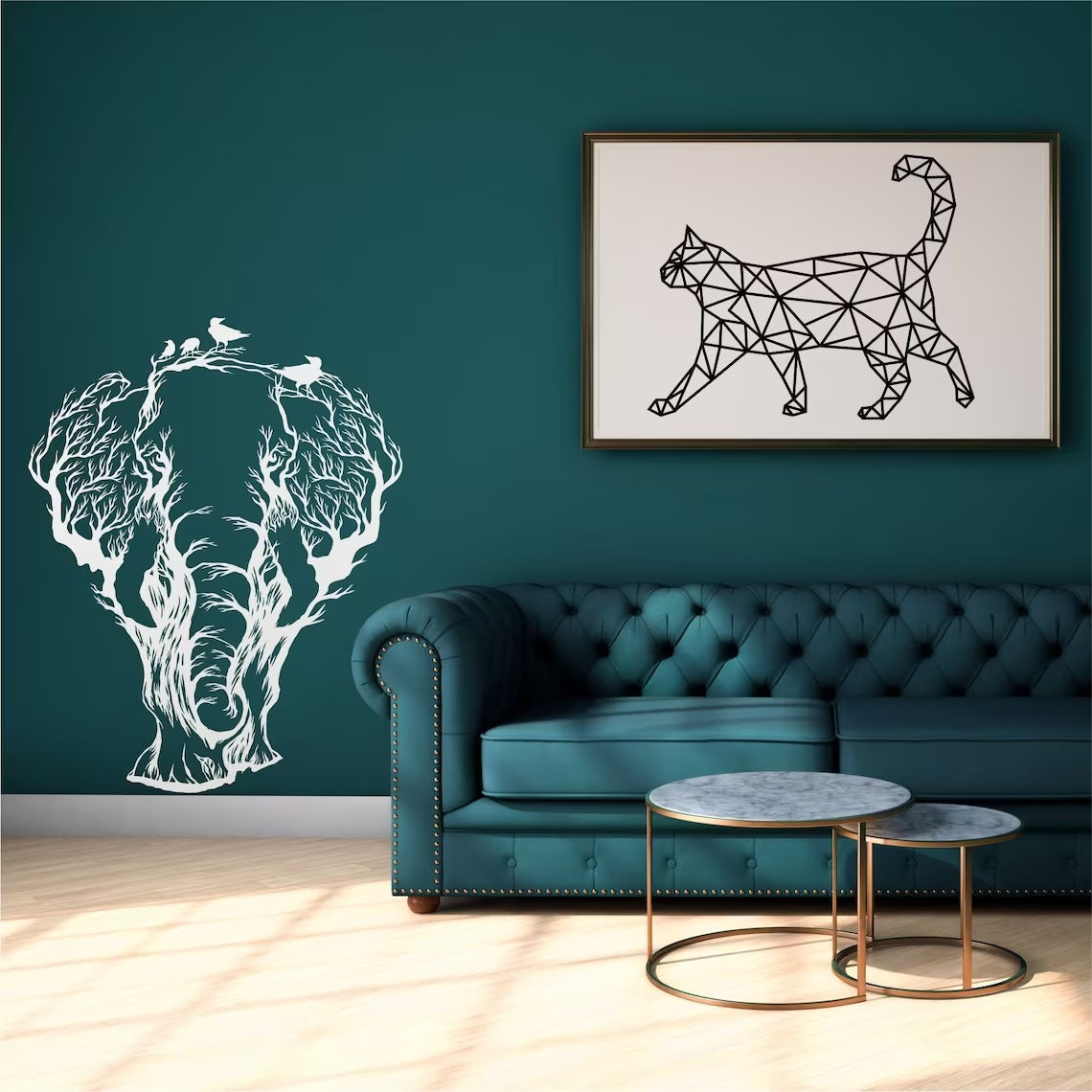 Metal Wall Art, Metal Elephant Decor, Home Office Living Room Decoration, Wildlife Lover Gift, Wall Hangings, Birds and Elephant Sign